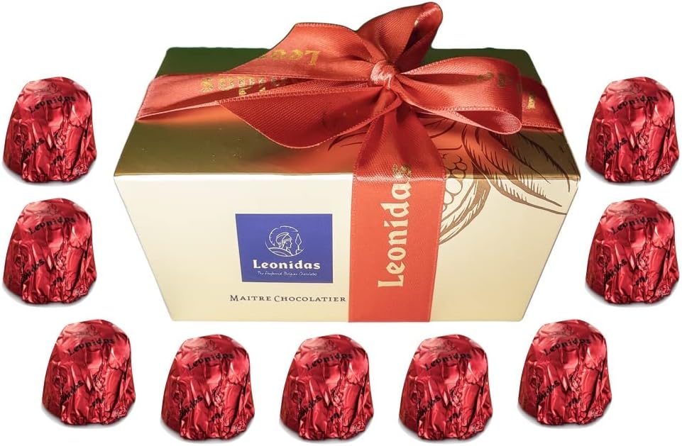 Cherry Liqueur Indulgent Chocolate Gifts, Luxury Dark Cherries Liqueur Creams, Premium Chocolatier Leonidas (25 pc 400g Approx)