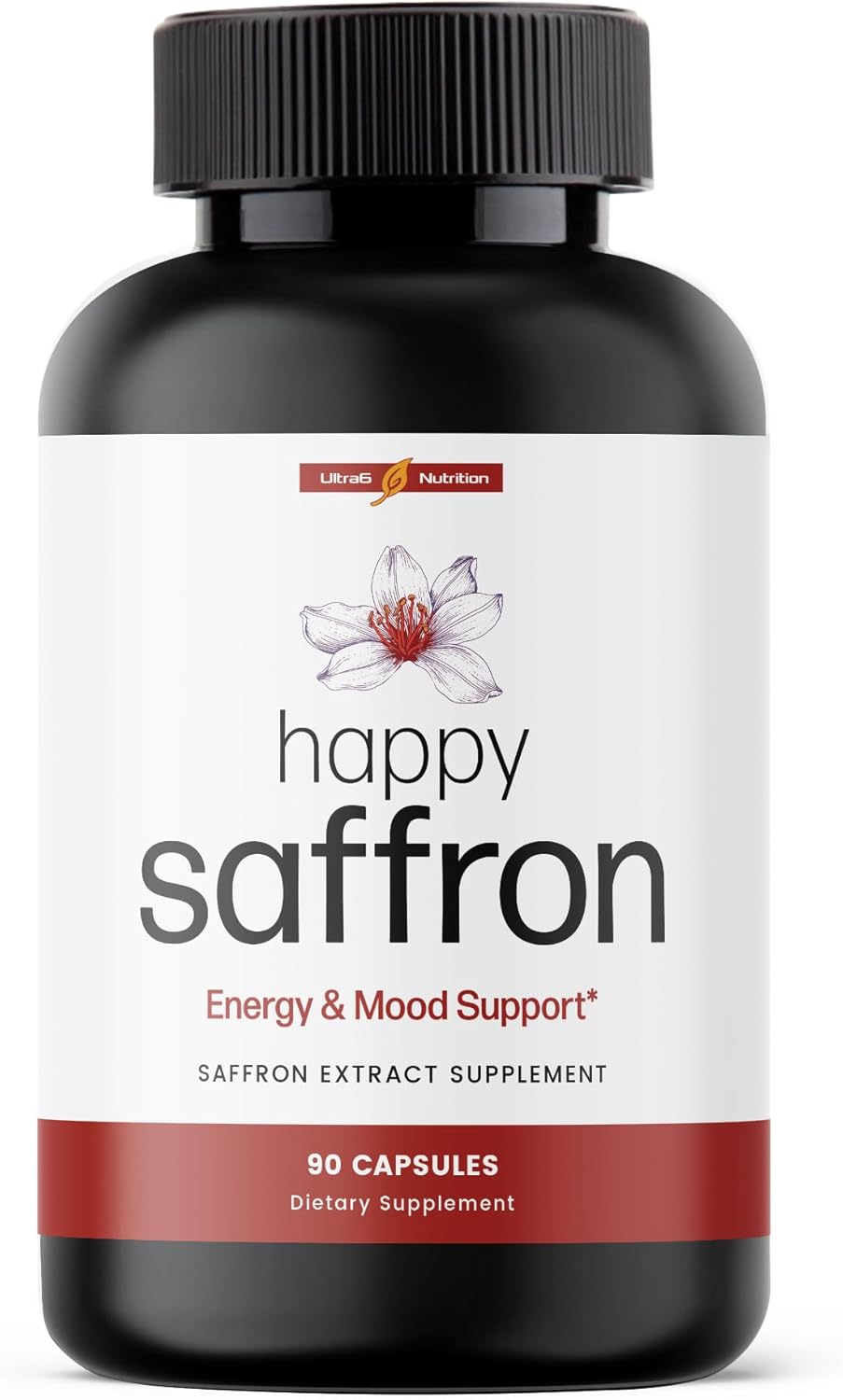 Happy Saffron Supplements - 100% Pure Saffron Extract Supplement for Eye Health Support - Mood Enhancer for Women & Men (90 Servings)