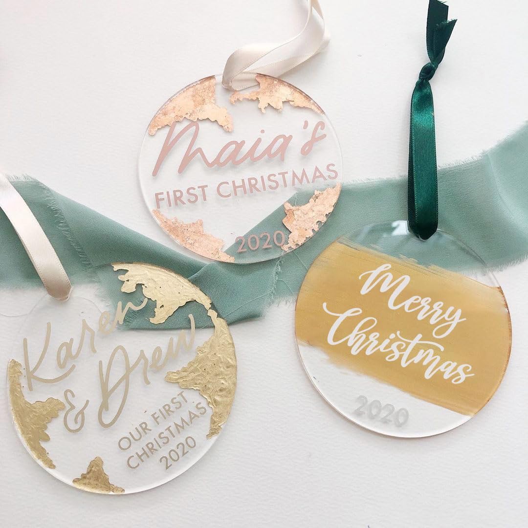 25 Pieces 3'' Clear Acrylic Disc Keychain Blanks, 1/8" Thick Round Acrylic Ornament with Hole, Perfect for DIY Acrylic Keychains, Place Cards, Name Plates, Wedding Favors, Christmas Ornaments