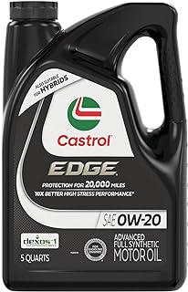 Castrol EDGE 0W-20 Advanced Full Synthetic Motor Oil, 5 Quarts