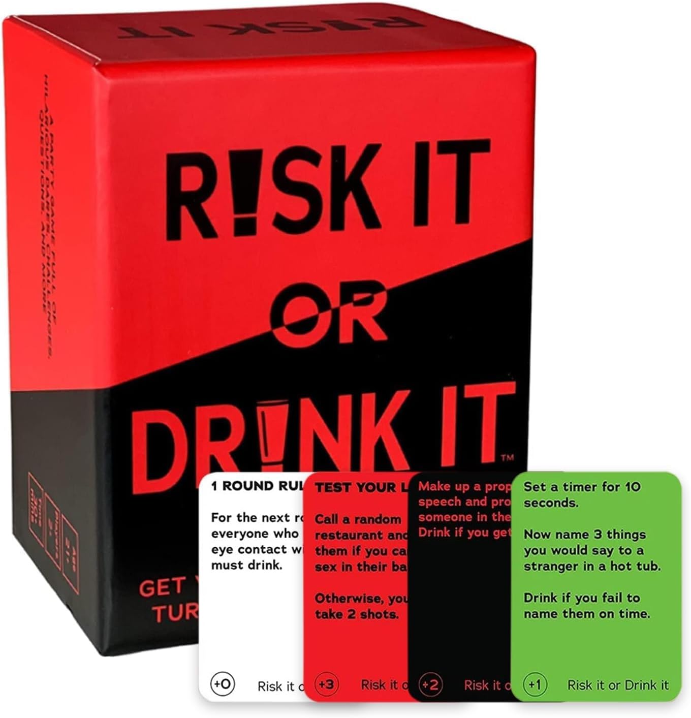 L0famy Risk It Or Drink It Card Game Party Game Drinking Games Card For Adults Risk It Or Drink It, Fun Drinking Game Dares, Decisions, And Drinks Interactive Challenges Great For Parties