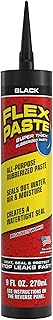 Flex Paste, 9 oz Cartridge, Black, Waterproof Paintable Putty, Spackle Sealant, Fill Gaps Cracks Holes - Block Out Water and Air - UV Resistant - Walls, Drywall, EPDM, Concrete, Roof, RV Repairs