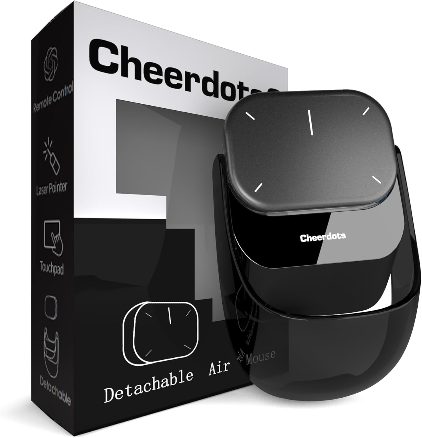 Cheerdots2 Touchpad Bluetooth Mouse with Presentation Mode, Detachable & Portable Design, Smart Software Control, Wireless Mouse for Meetings, Remote Work & Travel（Basic）