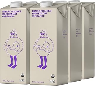 Minor Figures - Oat Milk - Organic - Barista Standard - 32 Oz - 6 Pack - Non Gmo - Plant Based - Vegan - Dairy Free - Shelf Stable - Unsweetened