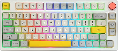EPOMAKER TH80 Pro 75% Hot Swap RGB 2.4Ghz/Bluetooth 5.0/Wired Gaming Keyboard, with 4000mah Battery, PBT Keycaps, Knob Control for Windows/Mac PS5 PS4 Xbox