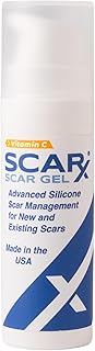 Scarx - Advanced Silicone Scar Gel With Vitamin C - Scar Reduction Topical For Hypertrophic Scars & Keloids After Surgery, Burns, Injuries - Prevent New Scars - Fade Old Scarring - 0.5oz (15g) Bottle