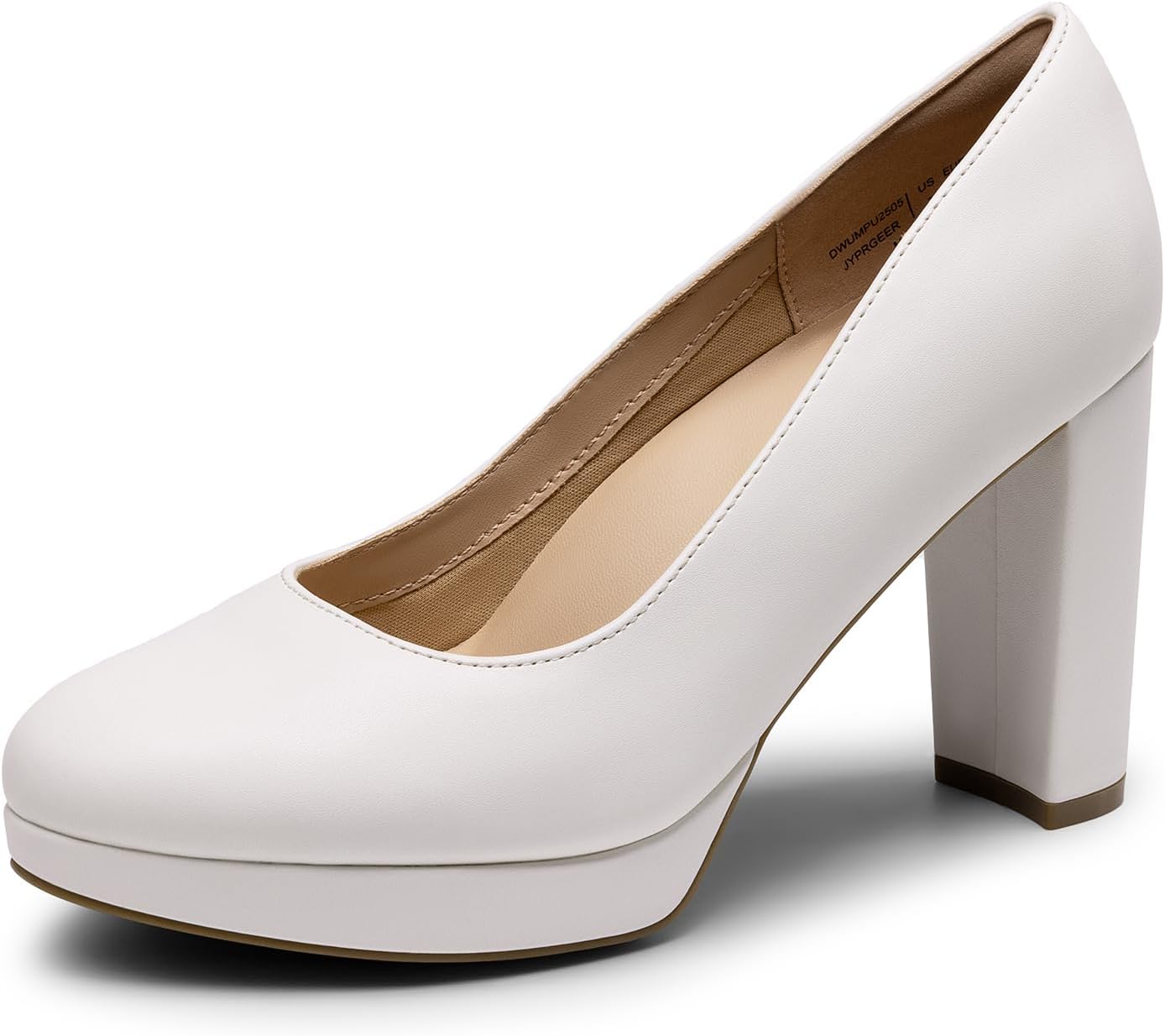 DREAM PAIRS Women's Pumps Closed Round Toe Chunky High Heels Platform Work Comfortable Dress Shoes for Women