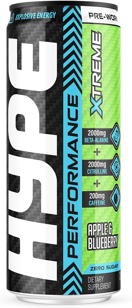 Hype Hype Xtreme Pre-Workout, Apple Blueberry - 24 x 330 ml.