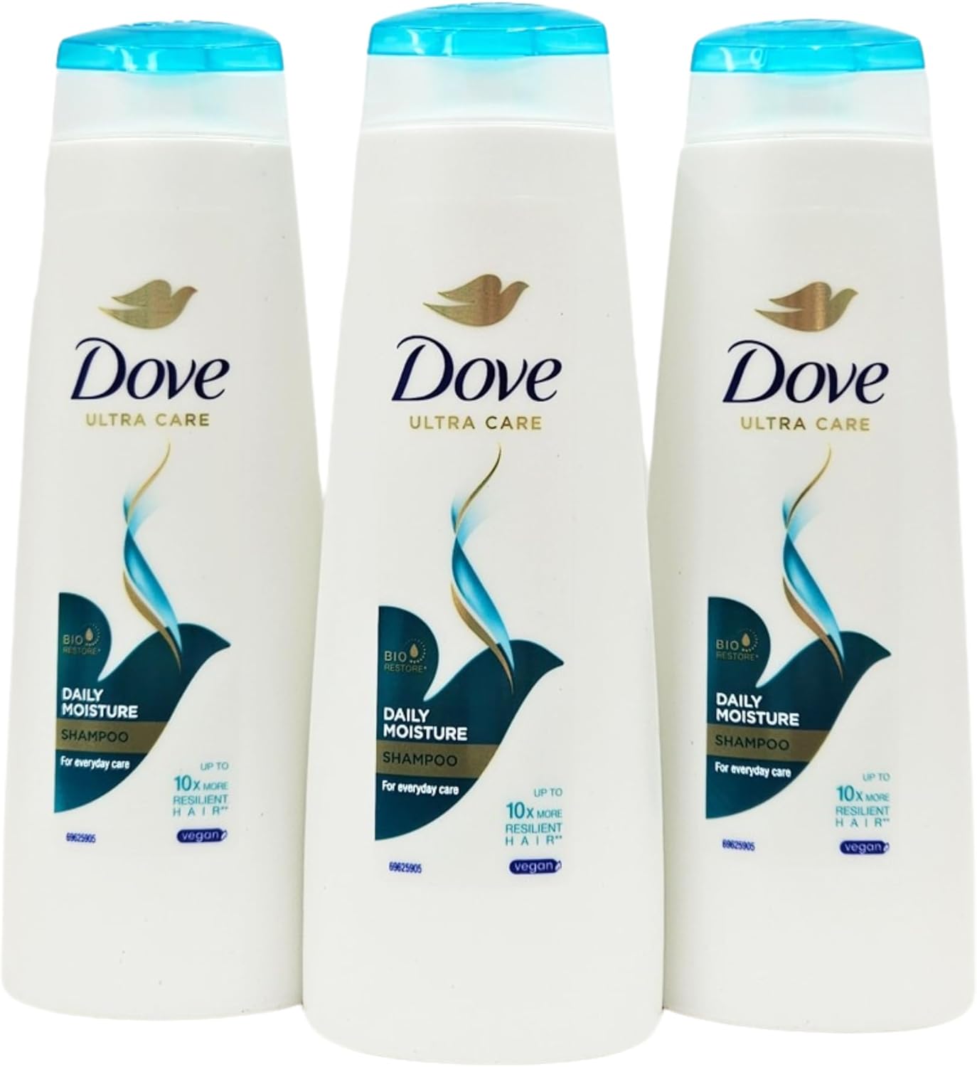 Dove Daily Moisture Shampoo 250ml, Pack of 3: Enhances Manageability, Promotes Silky Softness, and Protects Hair from Daily Wear and Tear with Advanced Formulas for Lasting Hair Health