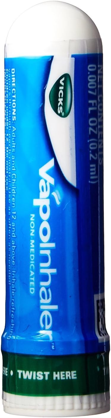 Vicks VapoInhaler, Portable Nasal Inhaler, Non-Medicated, Soothing Vapors, Menthol Scent, 1 Count
