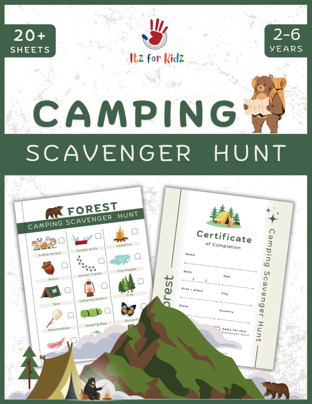 Camping Scavenger Hunt for Kids: Exciting Forest, Mountain, and Lakeside Adventures with Completion Certificates | Fun Outdoor Activities for Children ... (Scavenger Hunt for Kids from Itz for Kidz)