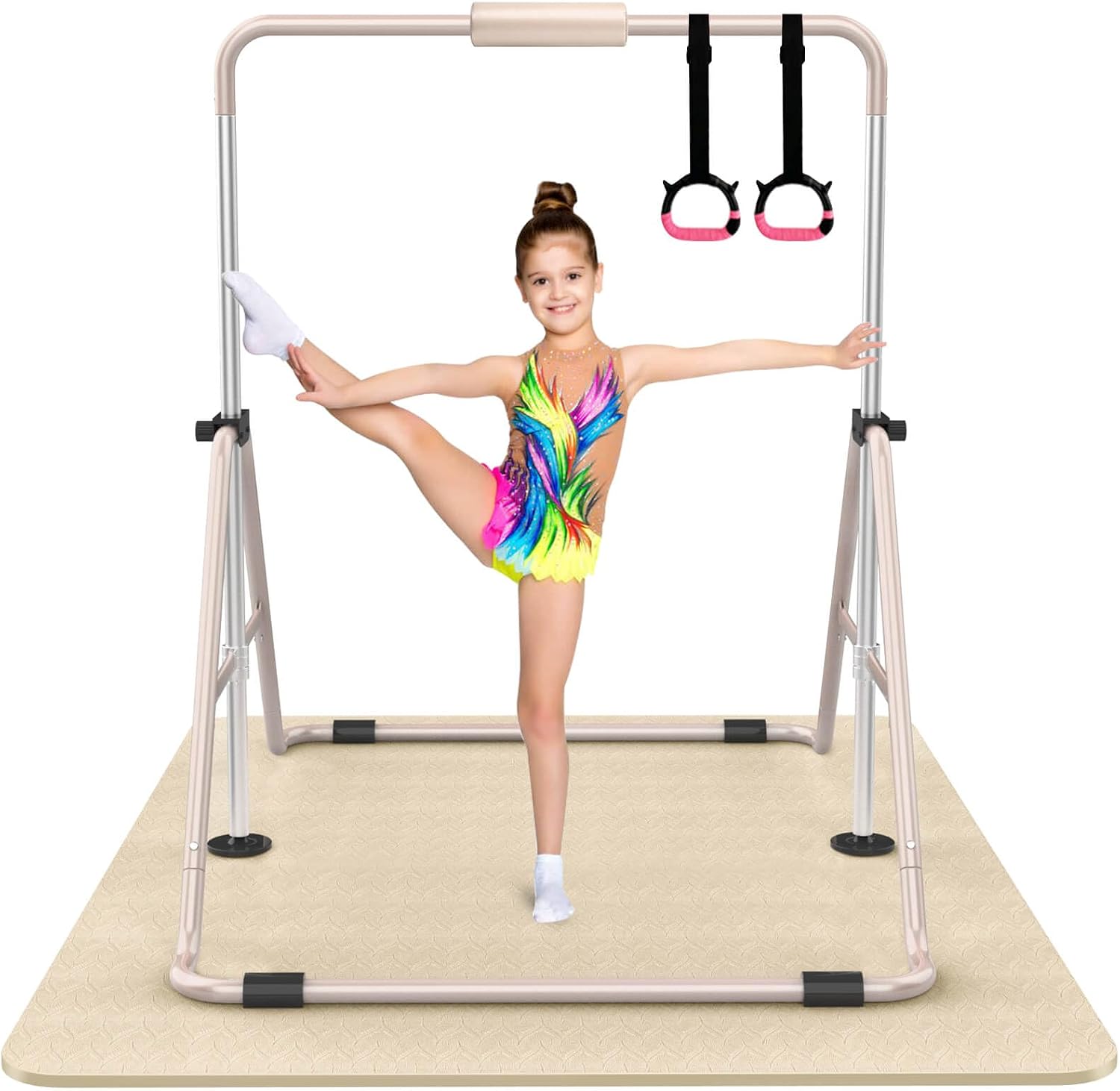 Tepemccu Gymnastics Bars, Adjustable Gymnastic Horizontal Bars for Kids