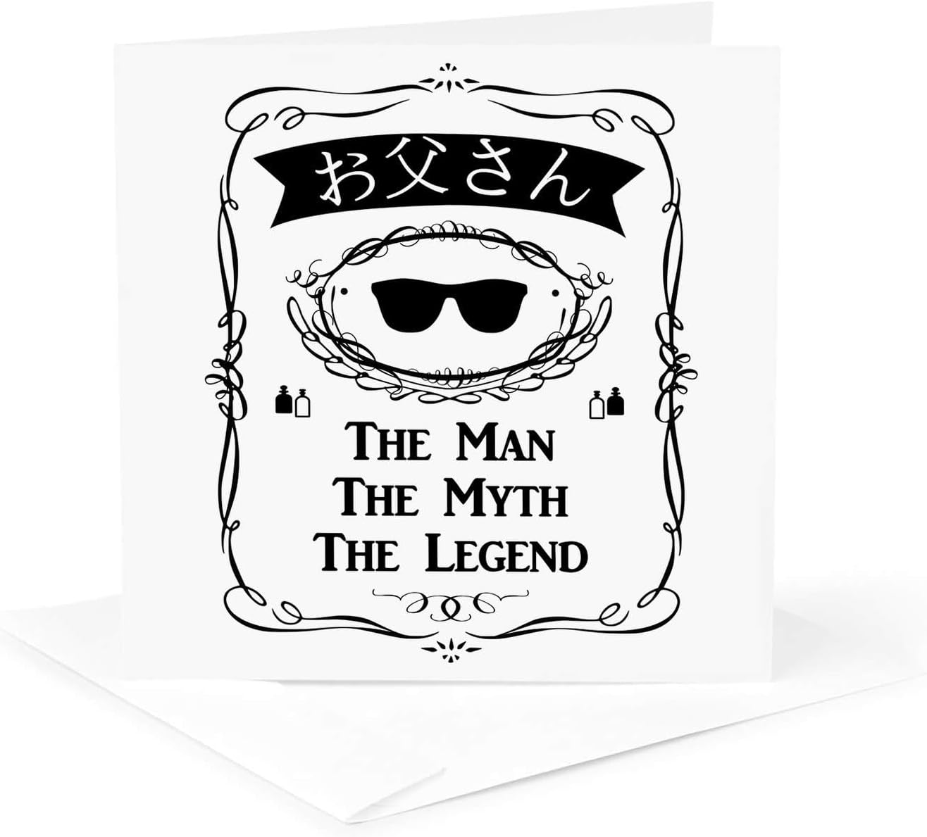 3dRose Greeting Card - Otosan The Man The Myth The Legend dad father in Japanese characters - The Man The Myth The Legend