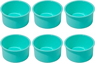Silicone Mini Round Cake Molds, 4 Inch, Green, Set of 6
