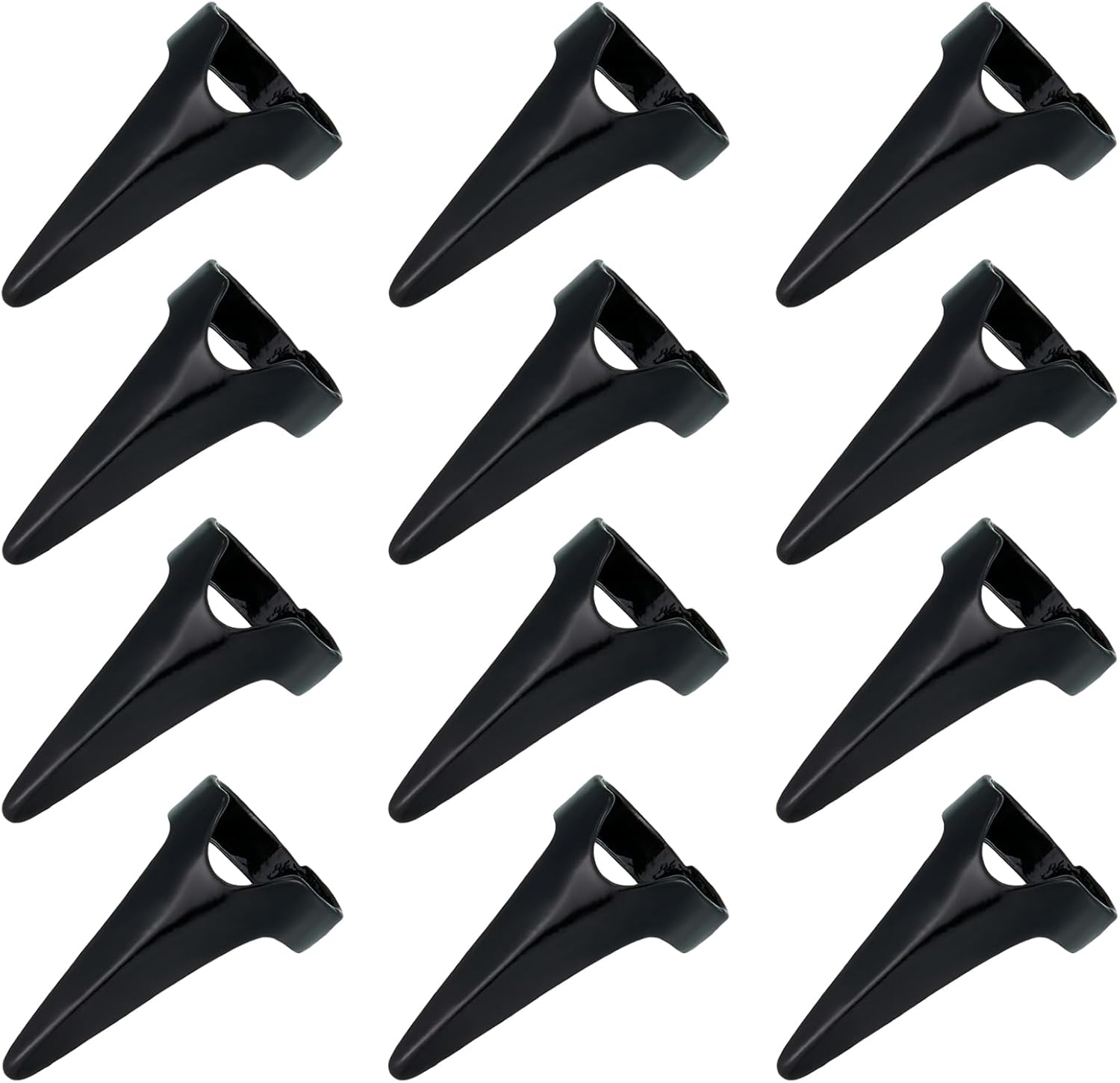 12PCS Finger Stitch Hair Accessories - Hair Braiding Nail Rings - Claw-Style hair Rings for Sectioning & Styling - Cosplay and Party Decoration Tools (Black)