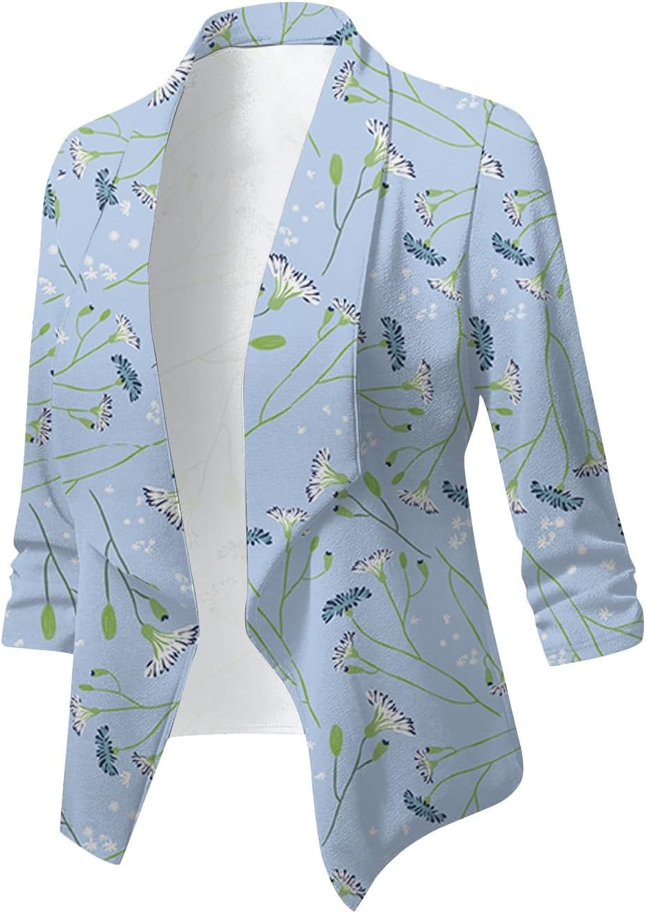 3/4 Sleeve Cardigans for Women UK Women's Blouses & Shirts Casual Lightweight Swing T-Shirts Lapel Neck Summer Open Front Cardigan Dusters Cardigans for Women UK