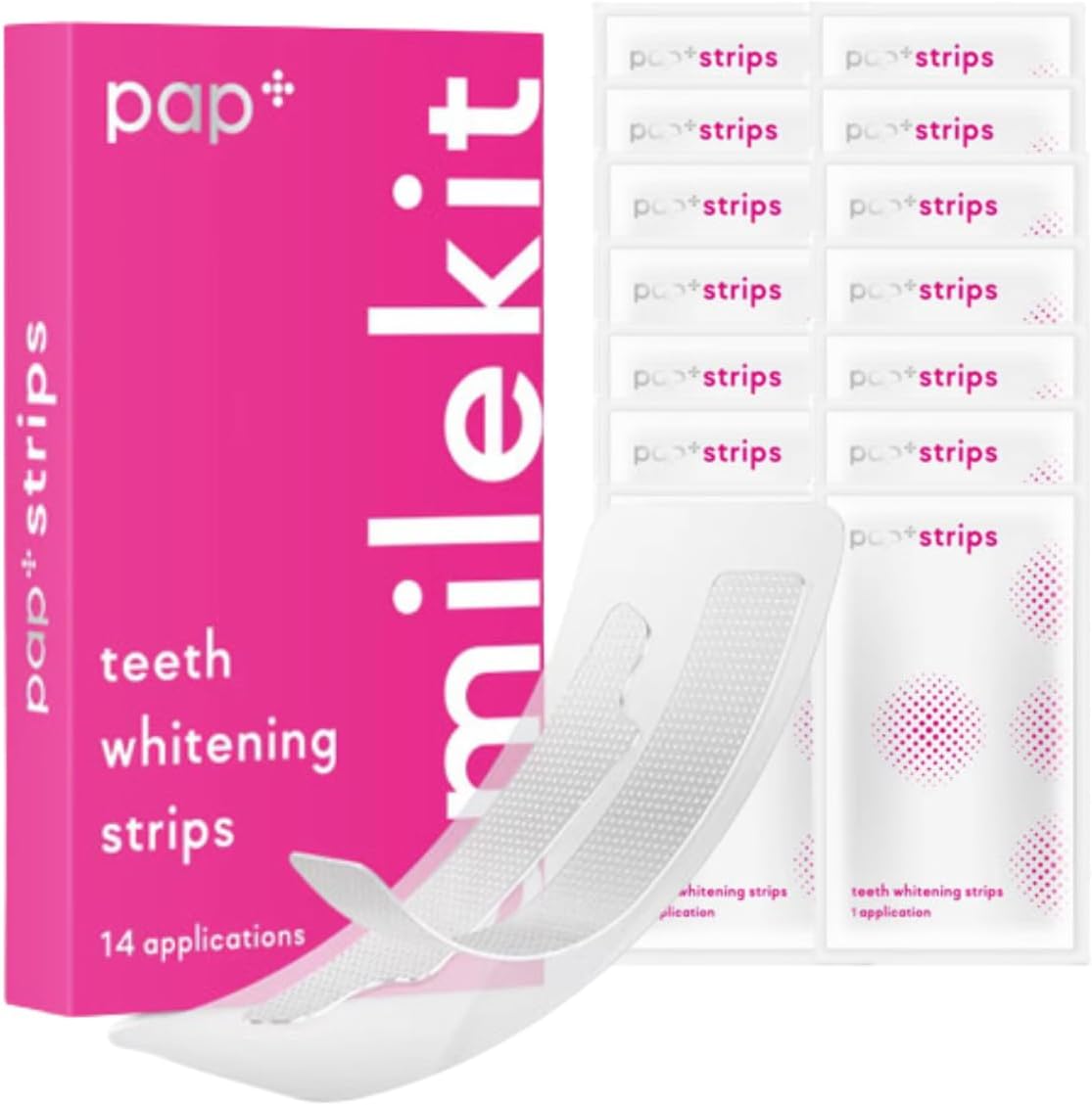 Pap+ Teeth Whitening Strips | Teeth Whitening Kit | Teeth Whitening Strip | Teeth Whiteners | Teeth Whitening Powder Alternative | UK Supplier | Pack of 28 Strips, 14 Treatments
