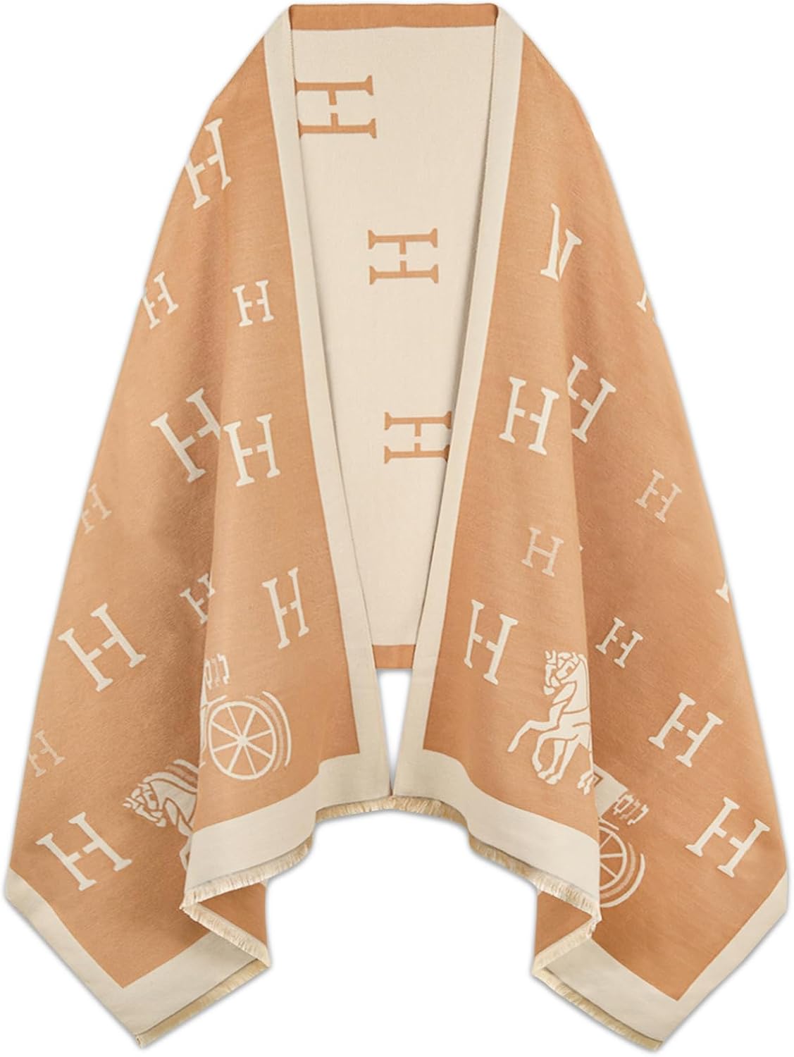 EXTREE Scarfs for Women Pashmina Silky Shawl Wrap for Evening Dressing Blanket Open Front Poncho Cape