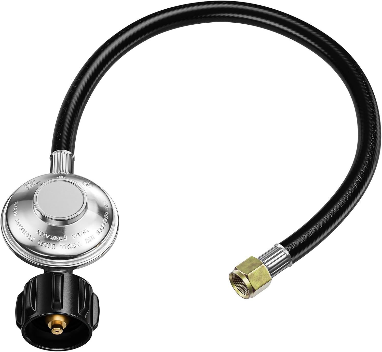 2 Feet Universal Gas Grill Regulator and Hose, Propane Regulator Replacement for Weber, Charbroil, Nexgrill Grill, Propane Patio Heater and Fire Pit