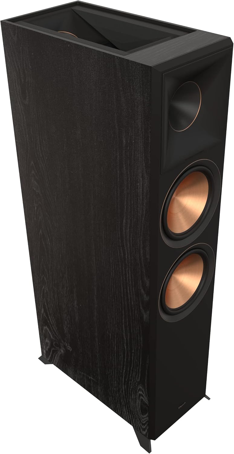 Klipsch Reference Premiere RP-8060FA II Home Theater Floorstanding Speaker with Dolby Atmos Built-In Elevation Topper and Larger 90° x 90° Hybrid Tractrix® Horn for Premium Home Theater Sound in Ebony