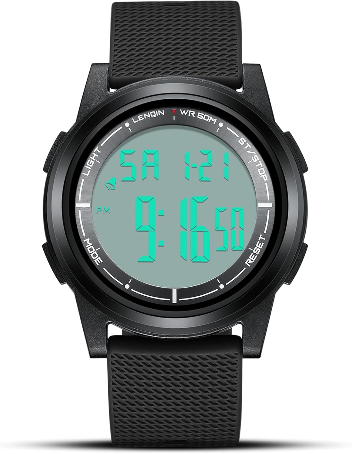 HANPOSH Mens Watches Digital Watch for Men Stopwatch 30M Waterproof Sports Watch Ultra-Thin Band Military Wrist Watches with LED Backlight/Alarm/Timer/Date