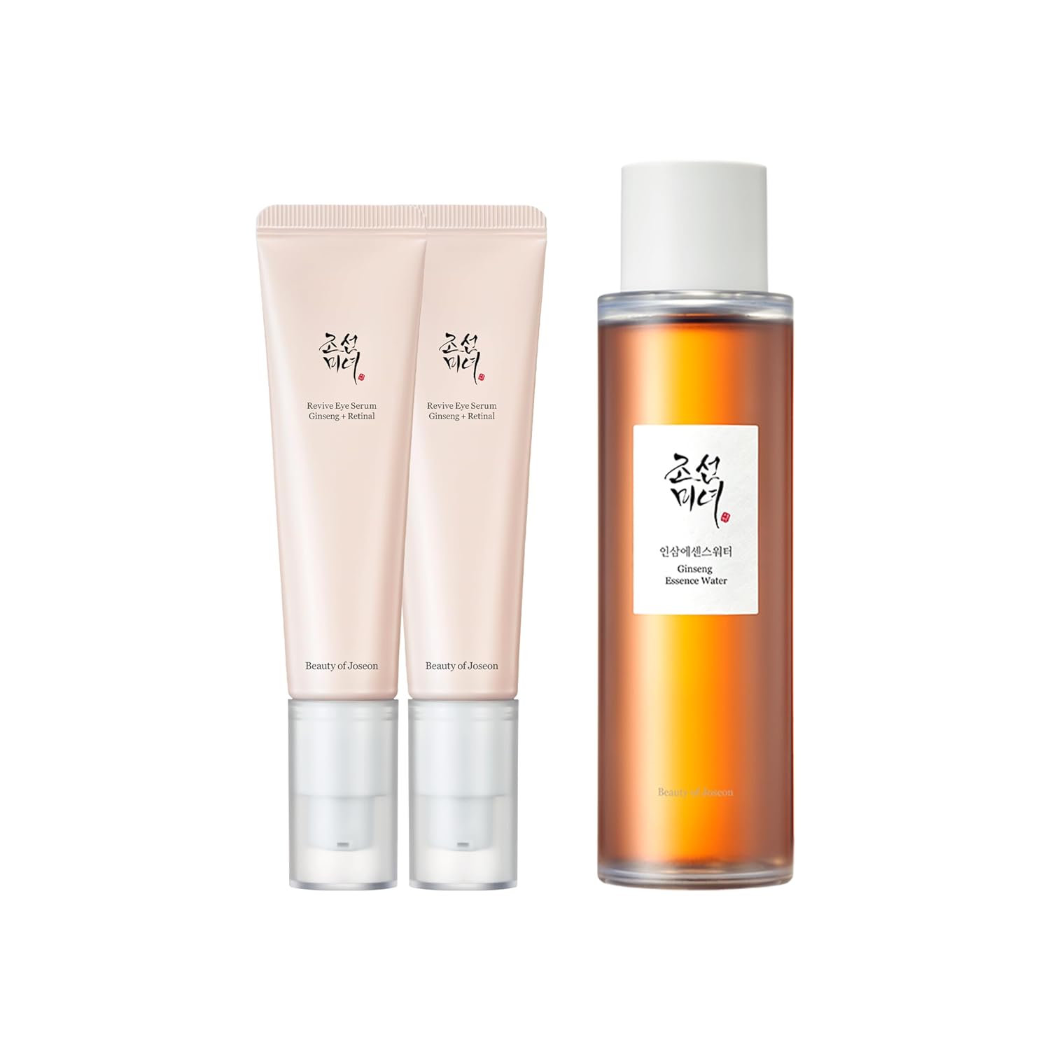 Beauty of Joseon Revive Eye Serum with Retinal Niacinamide (30ml, 1.01 fl.oz.) x 2ea with Ginseng Essence Water (150ml, 5.07 fl.oz.), Korean Skincare
