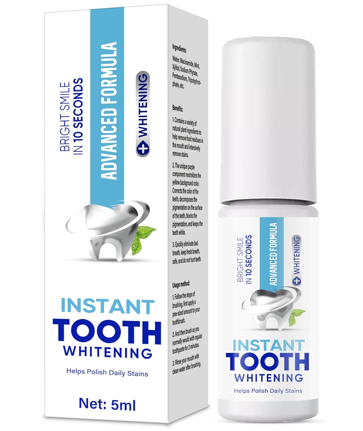 Tooth Paint - Teeth Whitening Paint Kit Professionally Formulated, Instant Teeth Whitening Gel, Regain Confident Smile