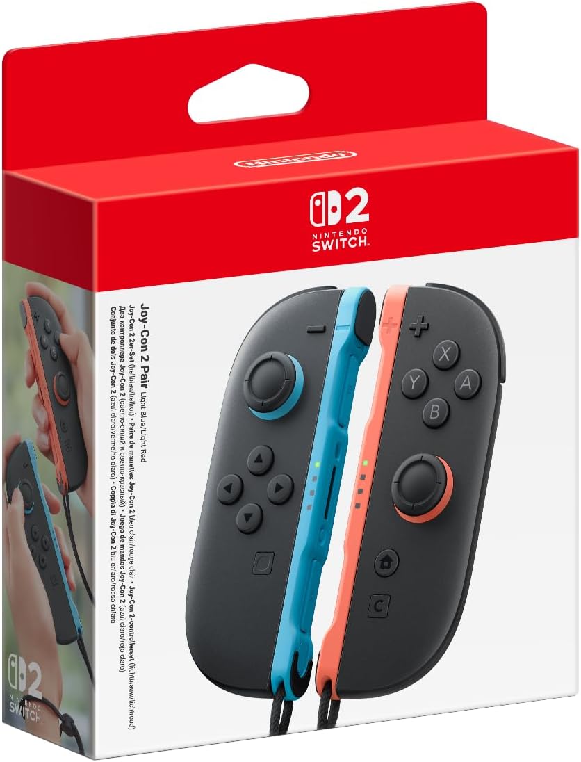 Nintendo Joy-Con 2 Pair, Light Blue and Light Red