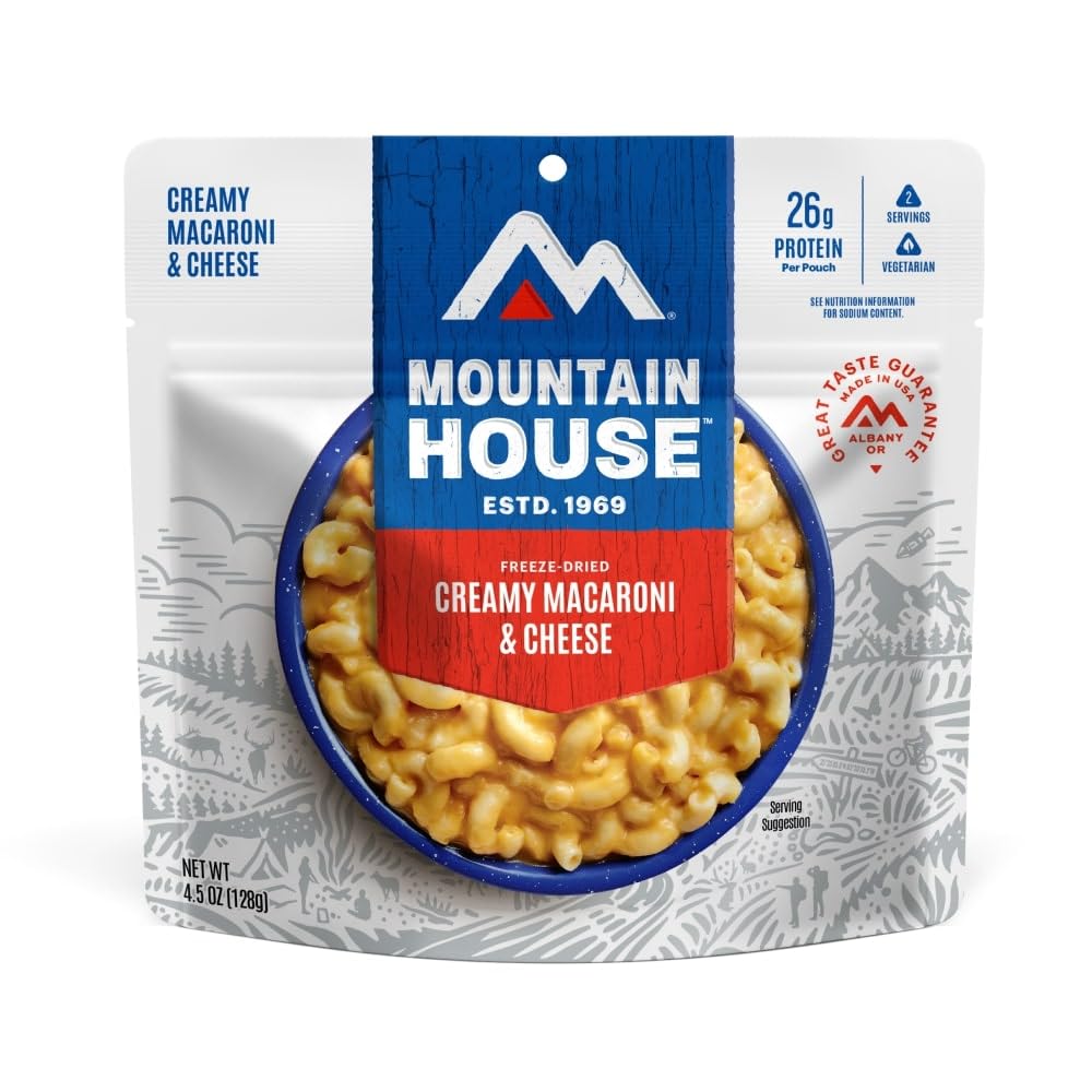 Mountain House Creamy Macaroni & Cheese | Freeze Dried Backpacking & Camping Food | 2 Servings, Multicolor (55194)