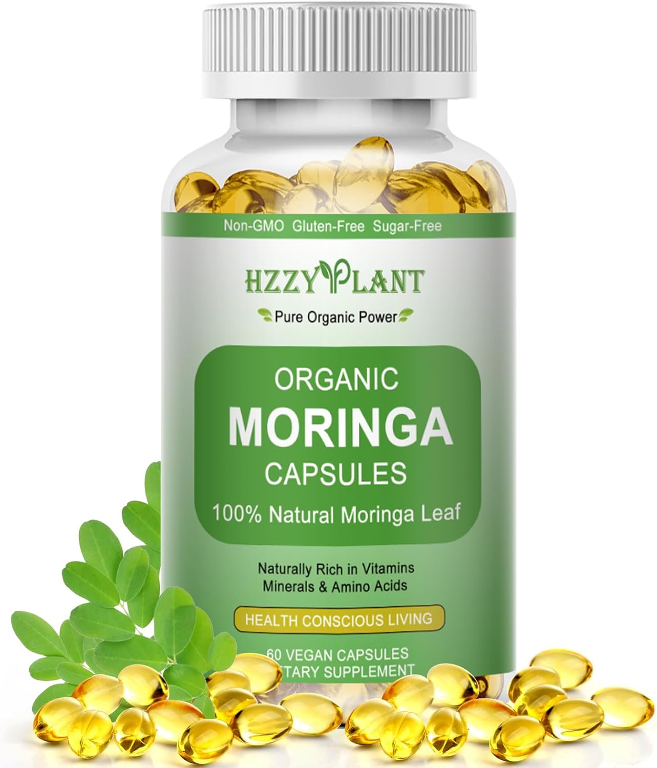 Moringa Softgel Capsules, Made with Pure Moringa Oleifera Leaf, Green Superfood High Absorption than Moringa Powder Capsules, for Energy, Immunity & Joint Health,Vegan,Non GMO,2 Month Supply
