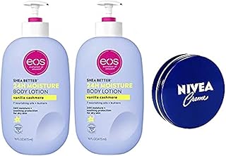 EOS Shea Better 24 Moisture Body Lotion. Vanilla Cashmere. 16 fl oz. ( Pack of 2) Travel Size Body Cream 1 Oz., 3 Piece Set
