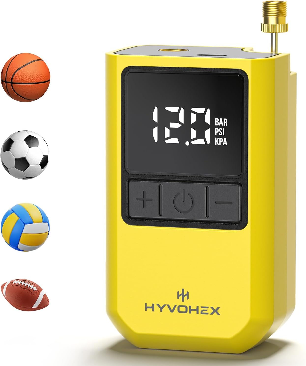 Ball Pump for Sports Balls, Portable Electric Basketball Pump Ultra Fast Inflation, with Digital LED Display Air Pump for Balls, Preset Pressure with Ball Needle for Soccer, Volleyball
