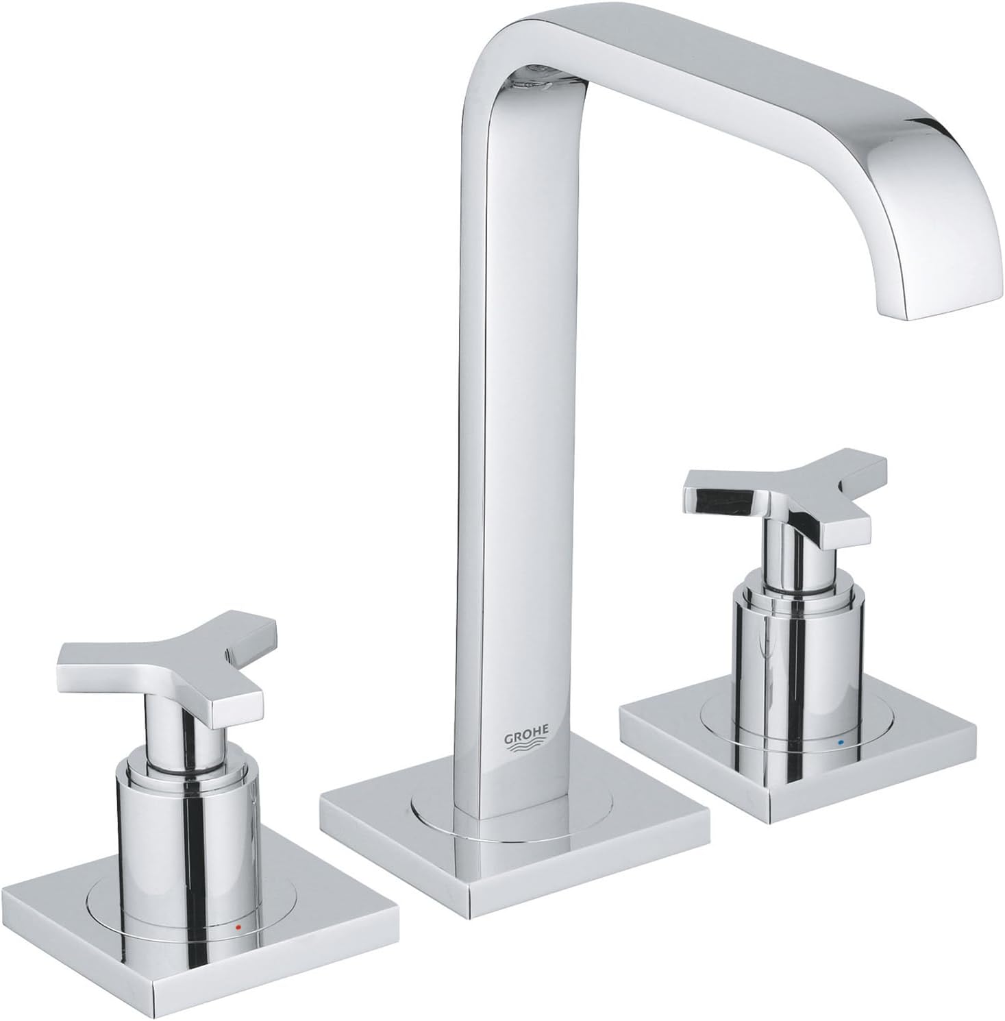 Grohe 2014800A Allure 8 in. Widespread 2-Handle Bathroom Faucet with Cross Handles - 1.2 GPM, Starlight Chrome