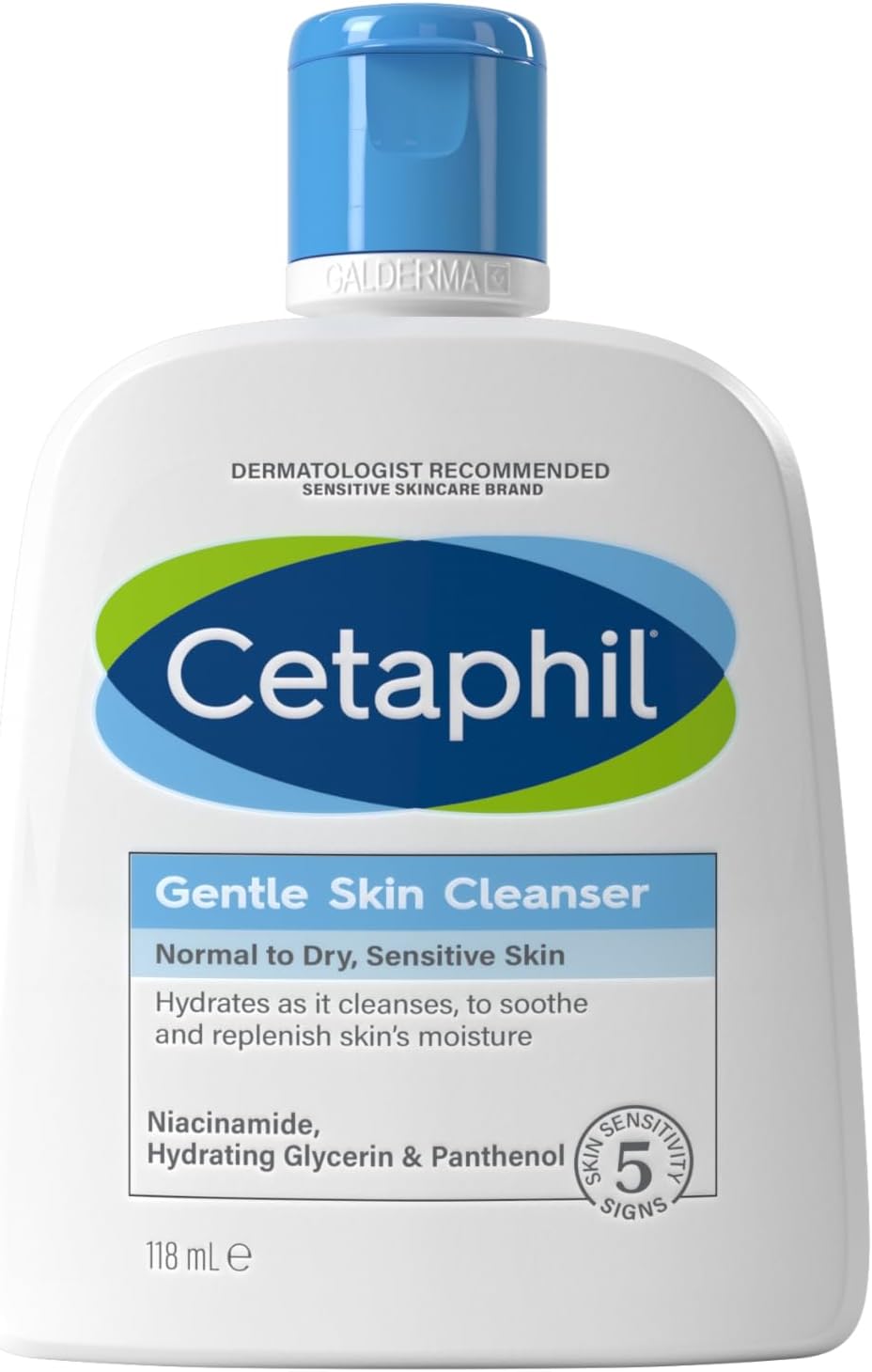 Cetaphil Gentle Skin Cleanser Travel-Size 118ml, Soap-Free Face & Body Wash, Hydrates Dry, Normal & Sensitive Skin With Niacinamide, Vegan Friendly