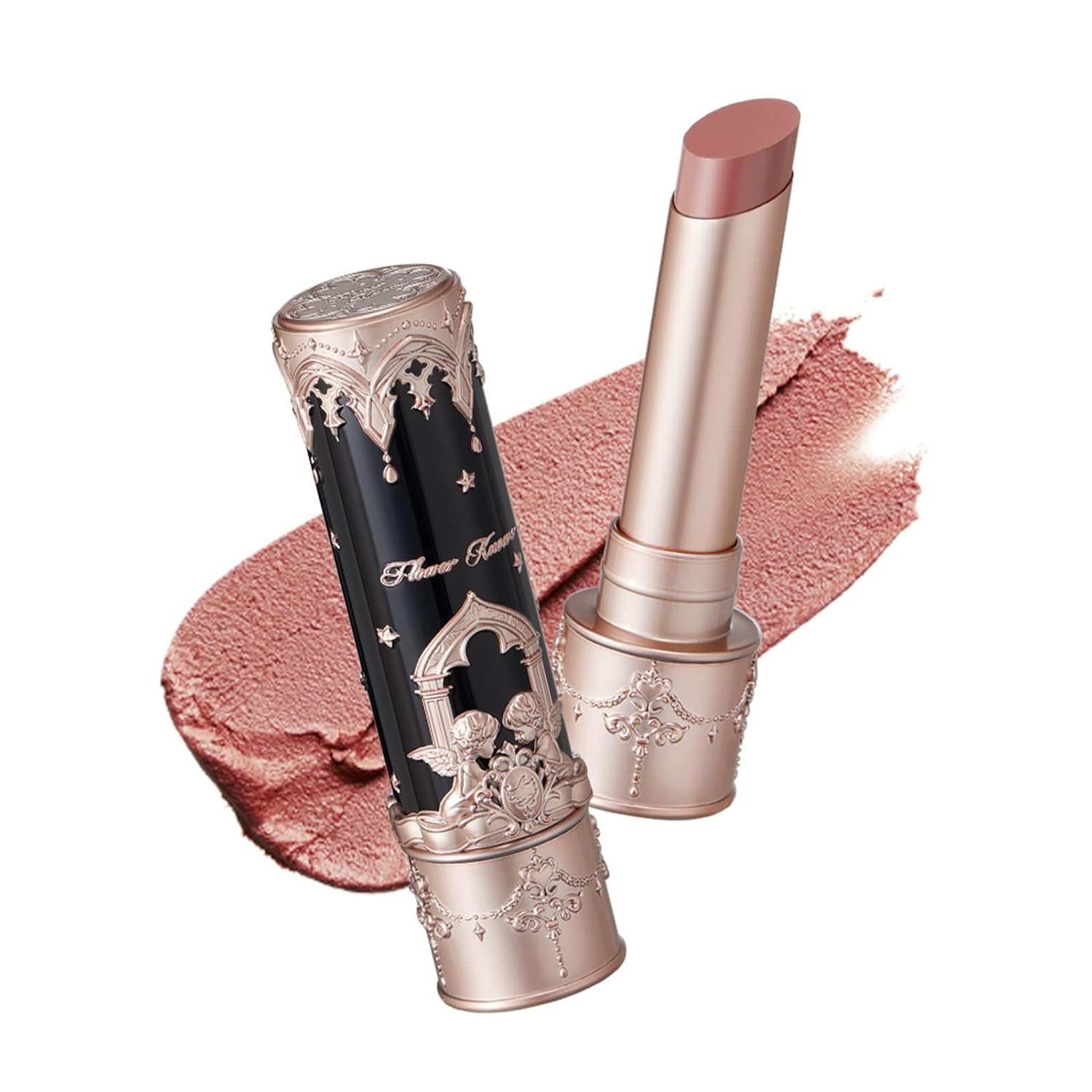 Flower Knows Little Angel Matte Lipstick,Super Soft & Ultra Silky Lip Mud Stick,Long Lasting & Moisturizing Vegan Lip Makeup for Girls&Women,Velvety Brown Finish(C07 Golden Wheat)