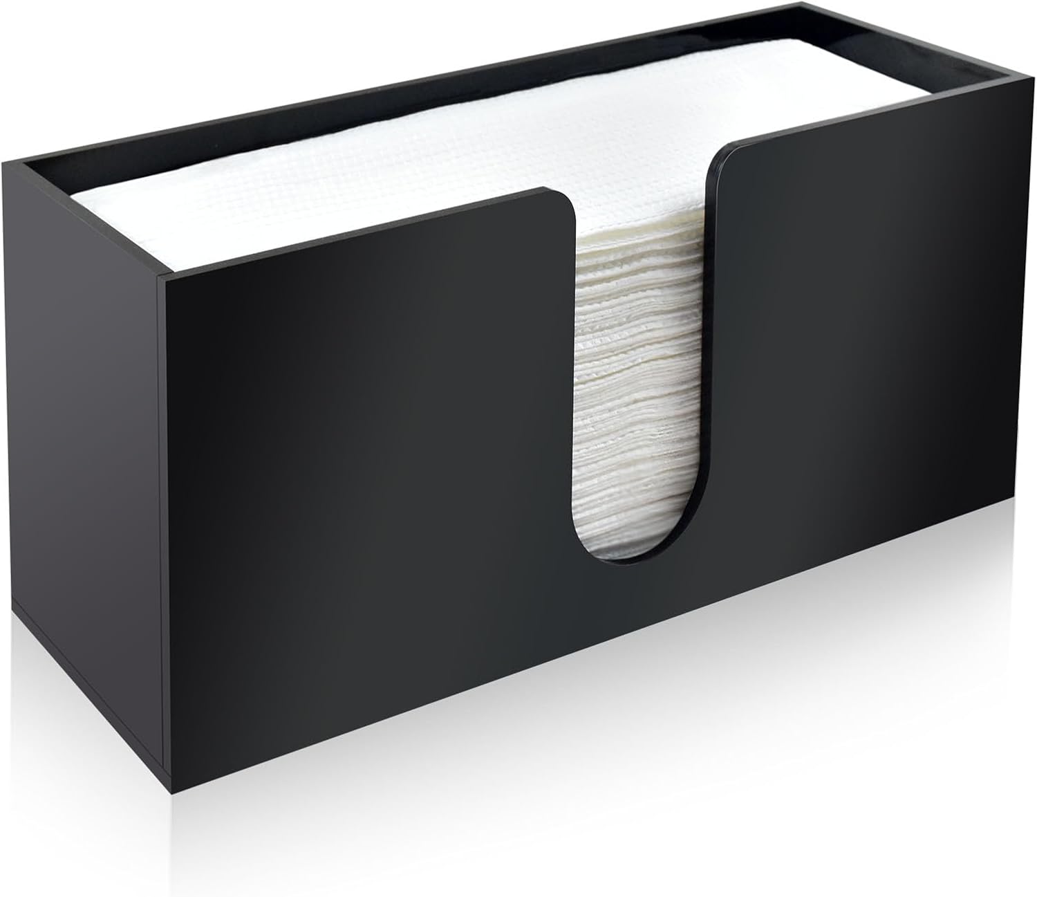 1Pack Paper Towel Holder Countertop, Black Acrylic Napkin Dispenser, Multifold Paper Towel Dispenser for for Z-fold C-fold MultiFold Trifold-Bathroom Toilet Kitchen Restaurant