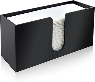 1Pack Paper Towel Holder Countertop, Black Acrylic Napkin Dispenser, Multifold Paper Towel Dispenser for for Z-fold C-fold MultiFold Trifold-Bathroom Toilet Kitchen Restaurant