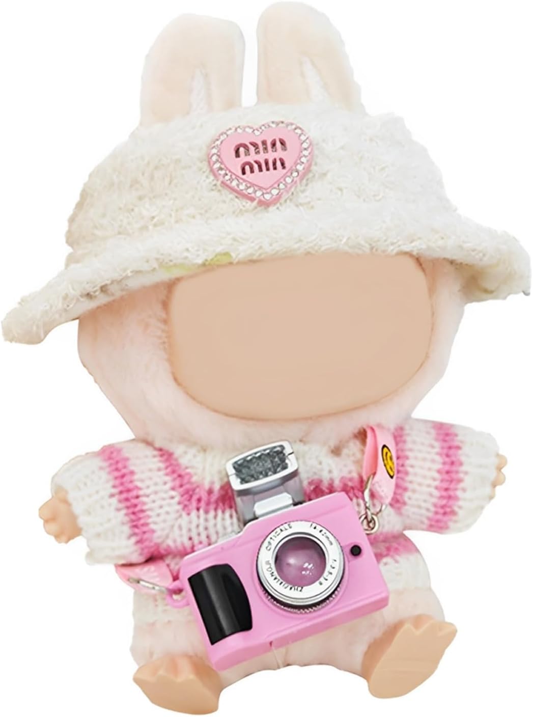 3-piece Set, Clothes, For Labubu Doll, Outfit, Dolls, Cute Mini Cuddly Toy Outfit Hat & Smile Rope, with DIY Pullover, Hoodie, Clothing Accessories, Ideal Children's Gift