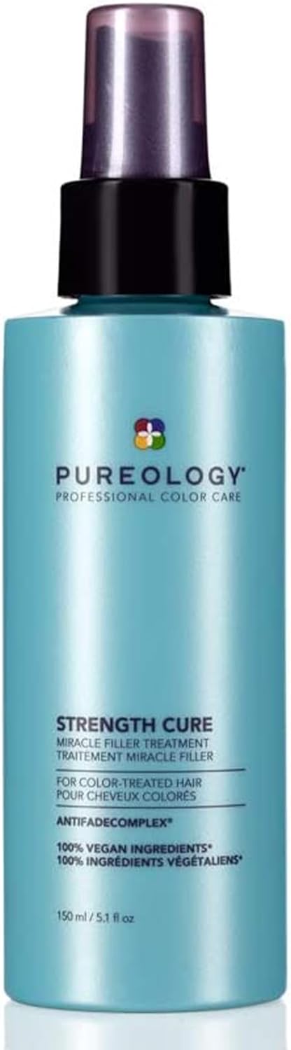 Pureology Strength Cure, Miracle Filler Hair Treatment, Strengthens and Protects the Hair's Cuticle, For Colour Treated Hair, Vegan Formulas, Sulphate Free for a Gentle Cleanse, 150 ml