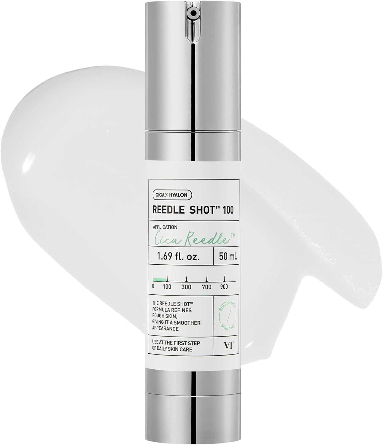 VT COSMETICS CICA Reedle Shot 100, Spicule Microneedling Serum for Pore Care & Exfoliation, Exosome, Centella Asiatica for Glass Skin, Skin Texture, Korean Liquid Skin Booster (1.69 Fl Oz / 50ml)