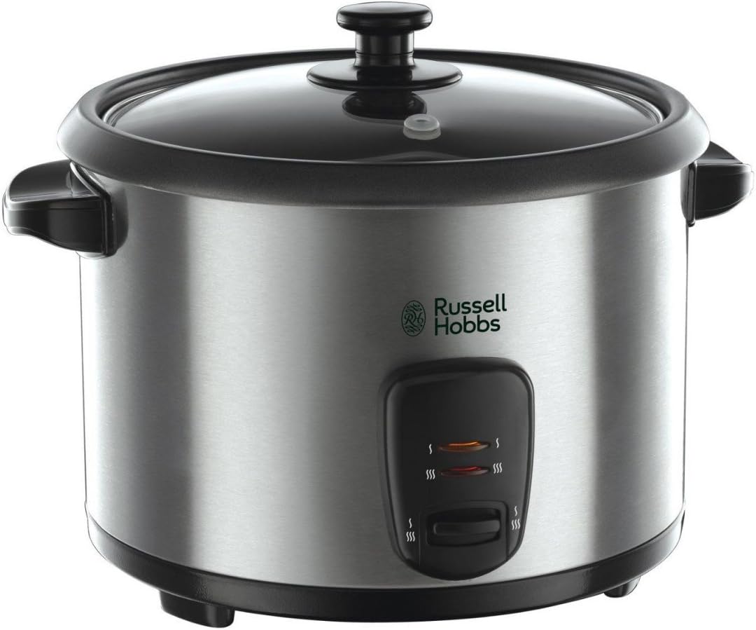 Russell Hobbs Cuociriso 10 Tazze, 700 W, 1.8 Litri, Spatola e Misurino Inclusi, Acciaio Inox, 19750-56