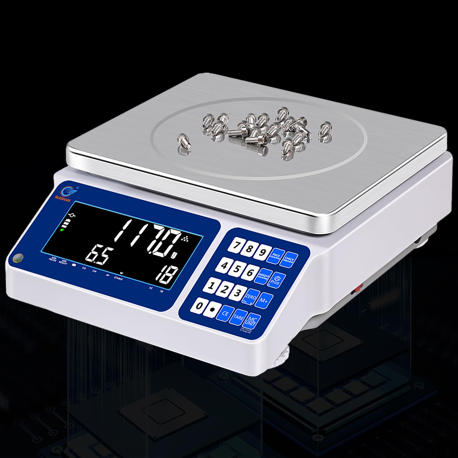 Lab Industrial Counting Scales 30kg/0.5g | 66lb/0.0011lb Accuracy Electronic Digital Gram Weighing Scale for Parts and Coins with Rs232 for Computer Or Printer | with Alarm