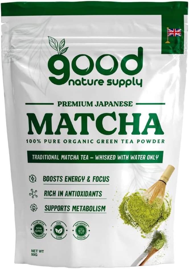 Authentic Japanese Matcha Green Tea Powder Ceremonial Grade – Macha Latte, Matcha Coffee, Fuel, Spoon, Whisk, Sachets – Tea, Green Powder, 100% Pure Stone Ground – 50g - 100g (50g)