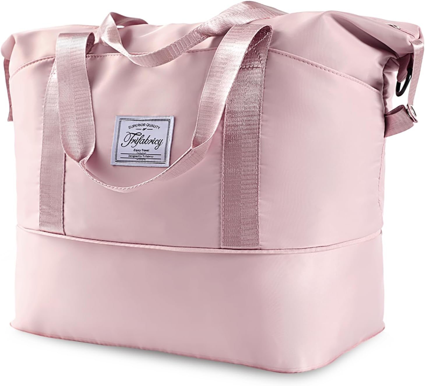 Travel Duffel Bag - Large Shoulder Weekender Overnight Bag, Carry on Bags with Wet Pocket, Waterproof Expandable Duffel Bags with Trolley Sleeve for Sports Travel Gym, Pink