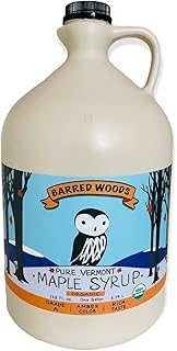 Organic 1 Gallon Amber Rich Vermont Maple Syrup - Grade A - From Barred Woods Maple