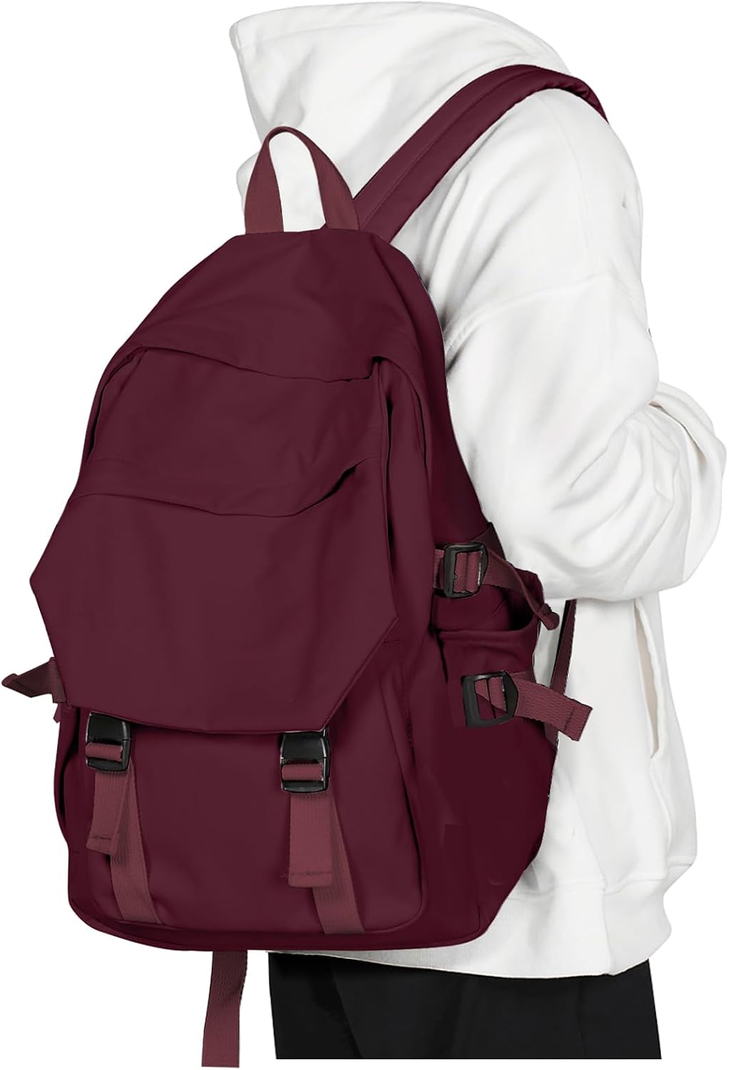 coowoz Lightweight School Bag Casual Daypack College Laptop Backpack for Men Women Water Resistant Travel Rucksack for Sports High School Middle Bookbag for girls(Red)