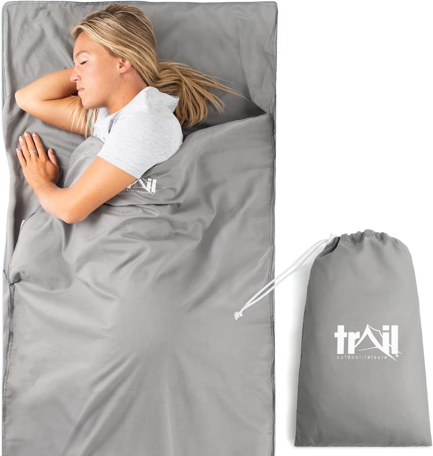 Trail Sleeping Bag Liner, Lightweight Portable Camping Travel Sheet (Single Fleece, Mummy and Envelope Camping Sleep Bag Liners)