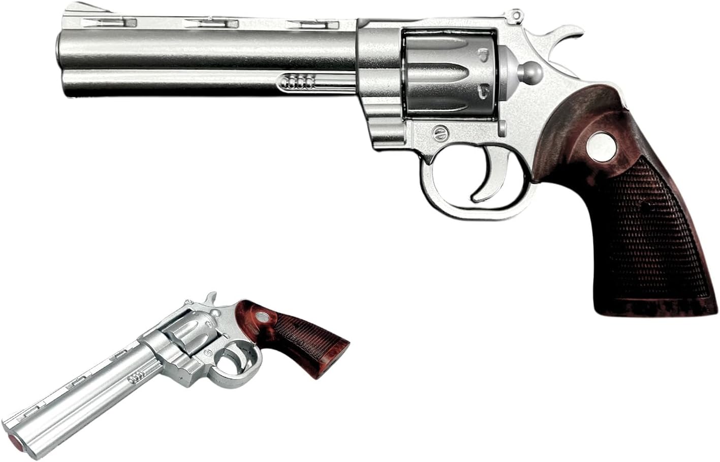 Colt Python Foam Replica Revolver – 11.5” PU Foam Cosplay Prop – Iconic Snake Gun from Movies, Games & Anime Halloween Collections (Silver)