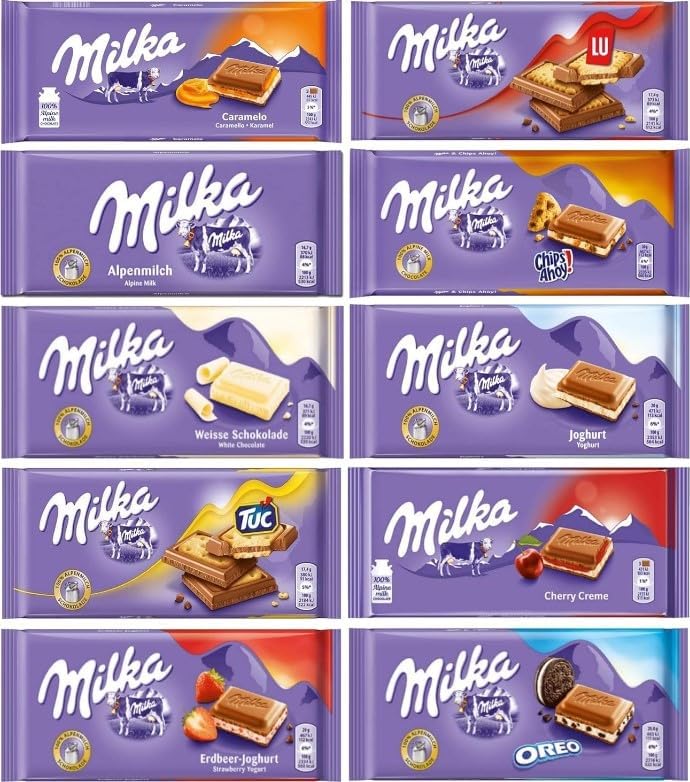 Milka Chocolate Selection Box (Pack Of 10) Delicious Tasty And Twisty Treat Gift Hamper, Christmas,Birthday,Easter Gift