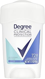 Degree Clinical Protection Antiperspirant Deodorant 72-Hour Sweat & Odor Protection Shower Clean Antiperspirant for Women 1.7 oz